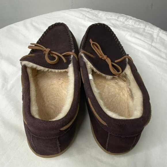 J.Crew Men's Faux Shearling Moccasins Size 9M H1299 Dark Brown - Picture 3 of 8